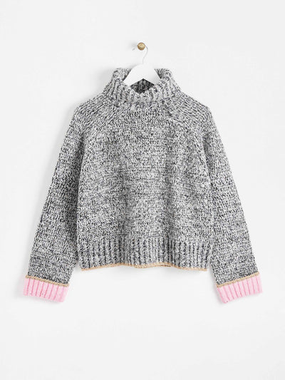 Oliver Bonas Grey roll neck knitted jumper at Collagerie