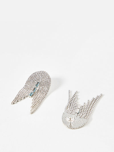 Oliver Bonas Giselle tiered silver tone tassel earrings at Collagerie