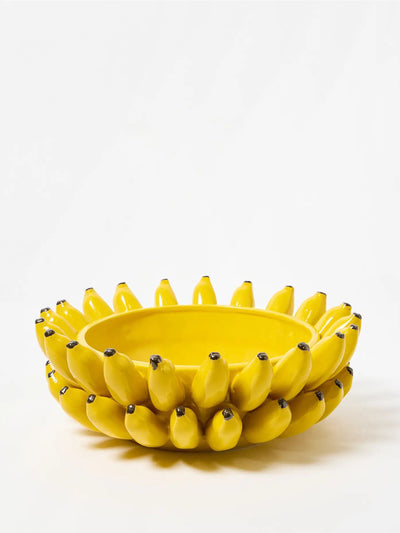 Oliver Bonas Yellow ceramic banana decorative bowl at Collagerie