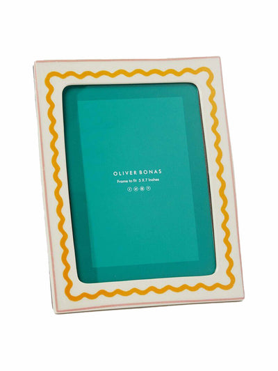 Oliver Bonas Taira yellow ceramic portrait photo frame at Collagerie