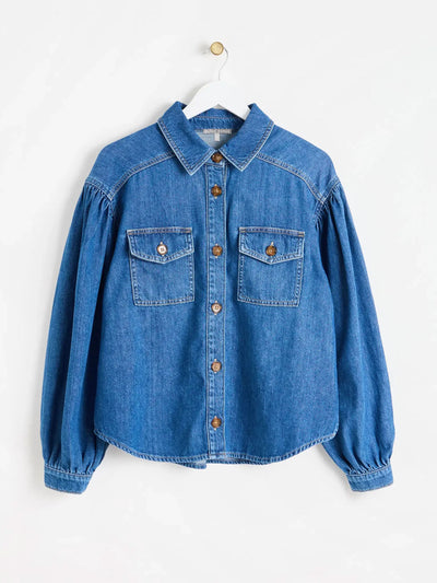 Oliver Bonas Blue button up denim shirt at Collagerie