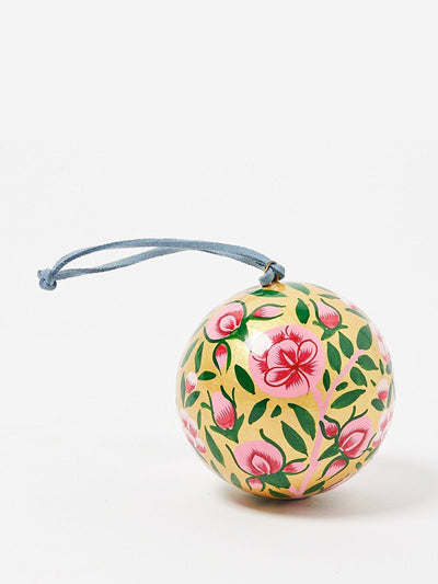 Oliver Bonas Floral gold christmas tree bauble at Collagerie
