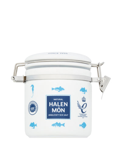 Halen Mon Pure sea salt in ceramic jar at Collagerie