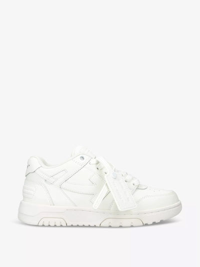 Off-White Out Of Office brand-embroidered leather low-top trainers at Collagerie