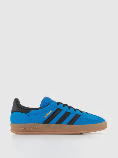 Adidas Gazelle Indoor Trainers Bright Blue Black Gum at Collagerie