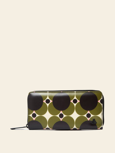 Orla Kiely Forget-Me-Not wallet in Atomic Flower Khaki at Collagerie