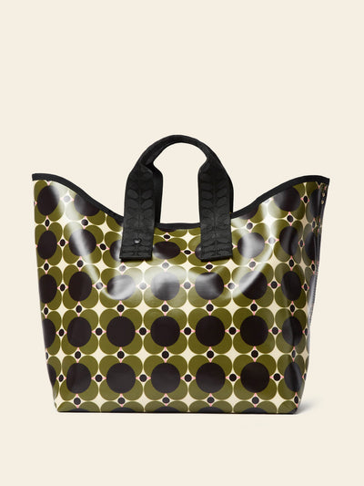 Orla Kiely Carryall large tote in Atomic Flower Khaki at Collagerie