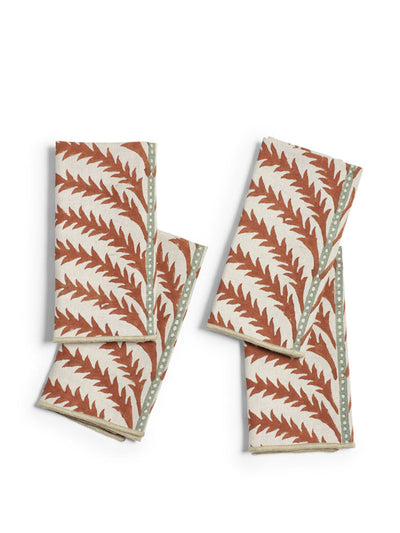 Oka Areca napkins in earthy red (set of 4) at Collagerie
