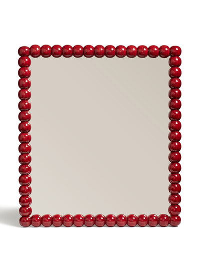 Oka Bobina bobble mirror in Chinese Red at Collagerie