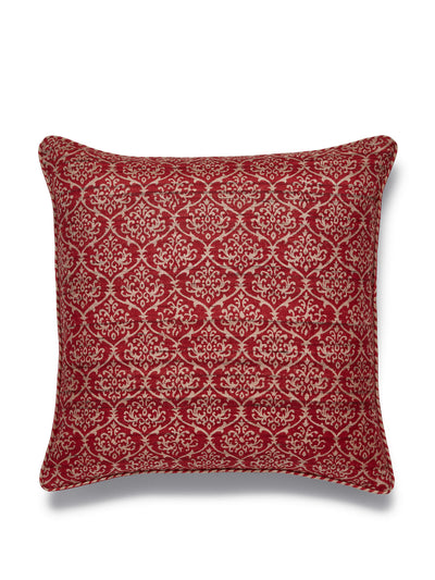 Oka Caprio red silk reversible cushion cover at Collagerie