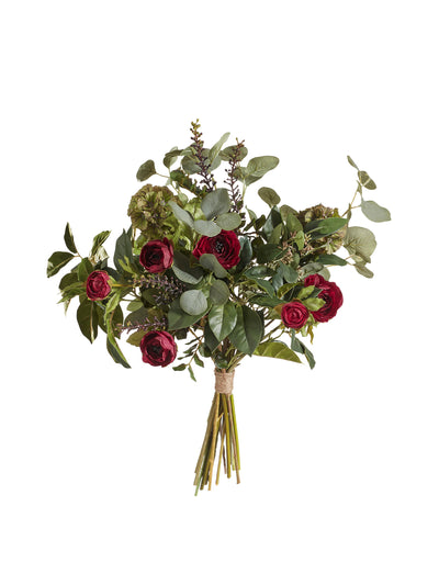 Oka Faux tea rose and eucalyptus bunch at Collagerie