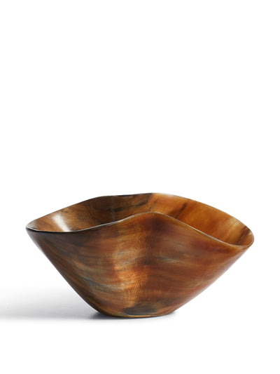 Oka Frondosa brown horn bowl at Collagerie