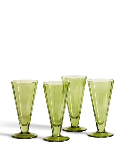 Oka Green Fitzgerald champange flutes (set of 4) at Collagerie