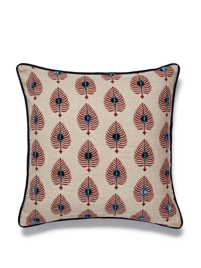 Oka Ocellus red and navy cushion cover at Collagerie