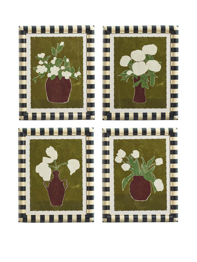 Oka Striscia Framed Floral Prints  (set of 4) at Collagerie