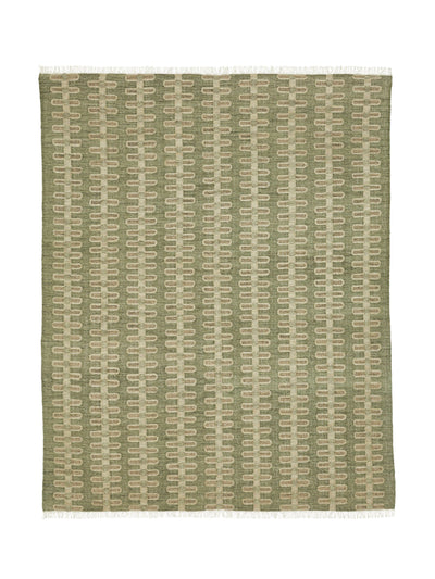 Oka Sycamore green and cream rug at Collagerie