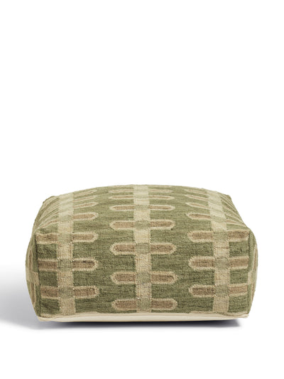 Oka Sycamore green and white floor ottoman at Collagerie