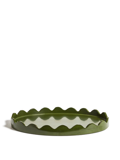 Oka Talasa green scalloped tray at Collagerie