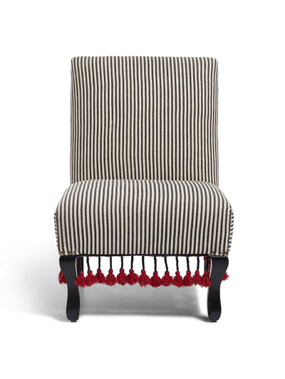 Oka Tarma armless stripe fringe chair at Collagerie