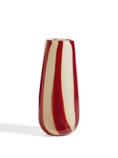 Oka Twistle glass vase in red/antiqued white at Collagerie