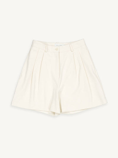 Olive Clothing Cream cotton shorts at Collagerie