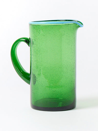 Oliver Bonas Akira green bubble glass jug at Collagerie