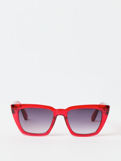 Oliver Bonas Red angled square cat eye sunglasses at Collagerie