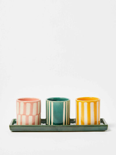 Oliver Bonas Mini ceramic plant pots ( set of 3 ) at Collagerie