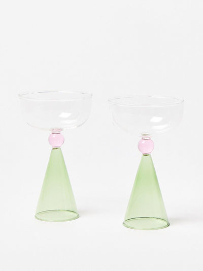 Oliver Bonas Meri glass champagne coupes (set of 2) at Collagerie