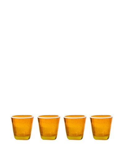 Oliver Bonas Akira orange bubble glass shot glasses (set of 4) at Collagerie