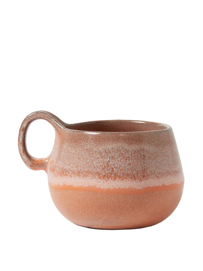 Oliver Bonas Keke orange reactive glaze ceramic mug at Collagerie