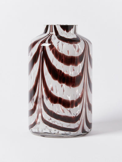 Oliver Bonas Palma white and brown glass vase at Collagerie