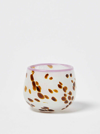 Oliver Bonas Flores spotty glass tealight candle holder at Collagerie