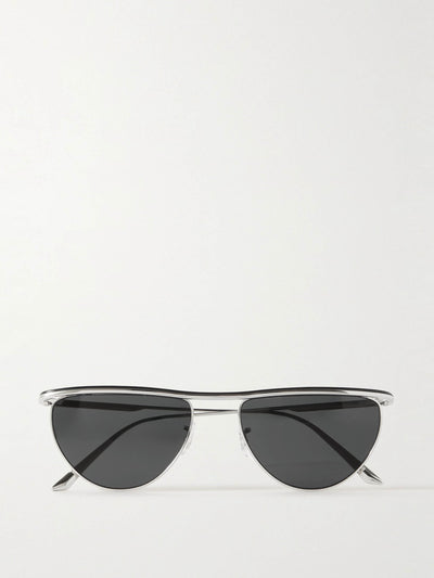 Oliver Peoples X Khaite 1984C cat-eye silver-tone sunglasses at Collagerie