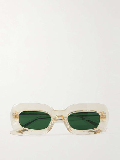 Oliver Peoples X Khaite 1966C in Buff and Green sunglasses at Collagerie