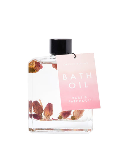 Oliver Bonas Flower Infused Rose & Patchouli bath oil at Collagerie