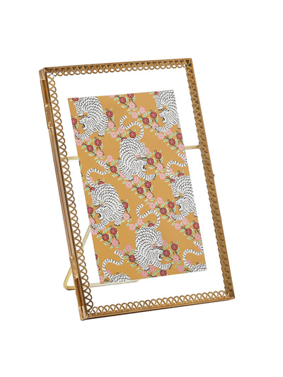 Oliver Bonas Lace edge gold standing portrait photo frame at Collagerie