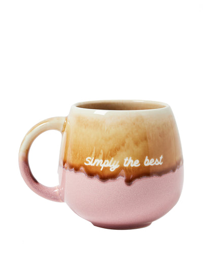 Oliver Bonas Simply the best pink ceramic mug at Collagerie