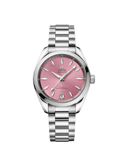 Omega Stainless steel 34 mm pink watch at Collagerie