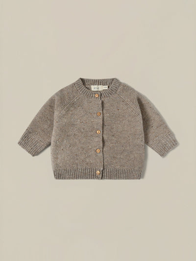 Organic Zoo Oatmeal wool cardigan at Collagerie