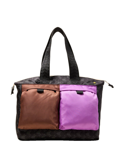 Orla Kiely Axis tote bag in Colourblock Multi at Collagerie