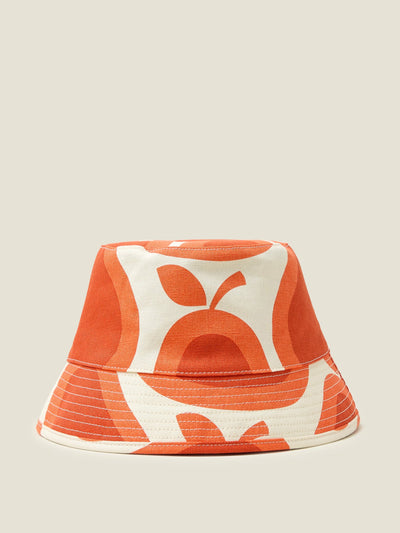 Orla Kiely Bucket hat in pear tomato at Collagerie