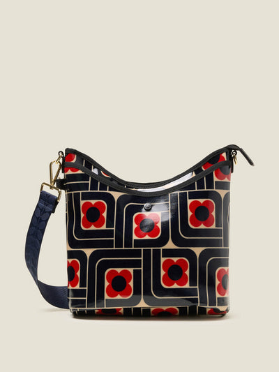 Orla Kiely Cross Carry crossbody bag in Woodblock Ink at Collagerie