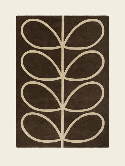 Orla Kiely Linear stem rug walnut at Collagerie