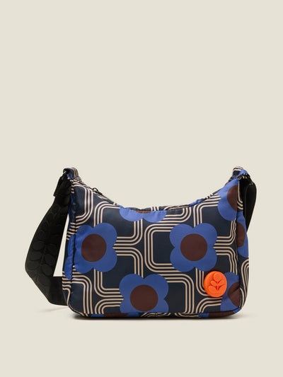 Orla Kiely Ratio small hobo bag in Elecrtic Flora Cobalt at Collagerie