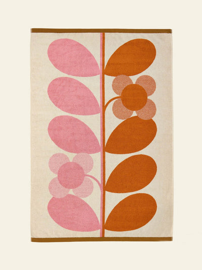 Orla Kiely Stem bloom duo towels in blush at Collagerie