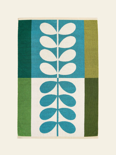 Orla Kiely Stem check towels in willow at Collagerie