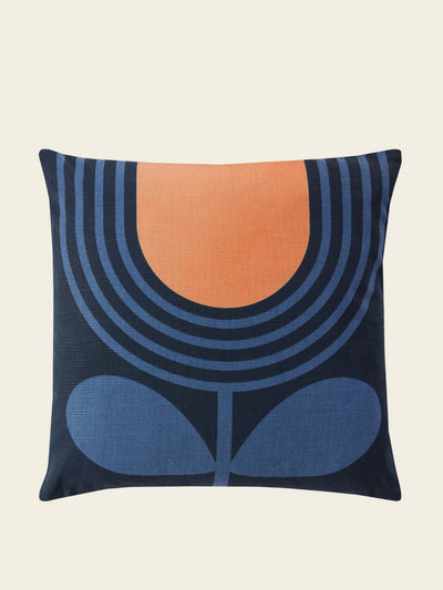 Orla Kiely Striped tulip cushion in indigo at Collagerie