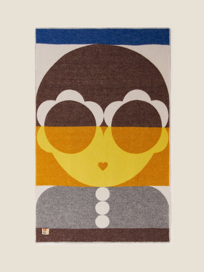 Orla Kiely Wool blanket in lola chocolate sunflower at Collagerie