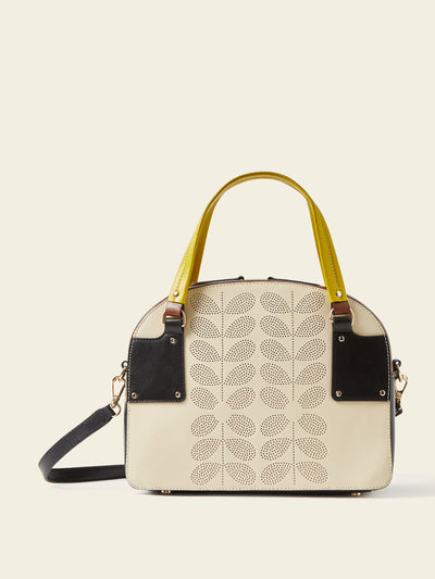 Orla Kiely Luna bowling bag in Cream Punched Flower at Collagerie